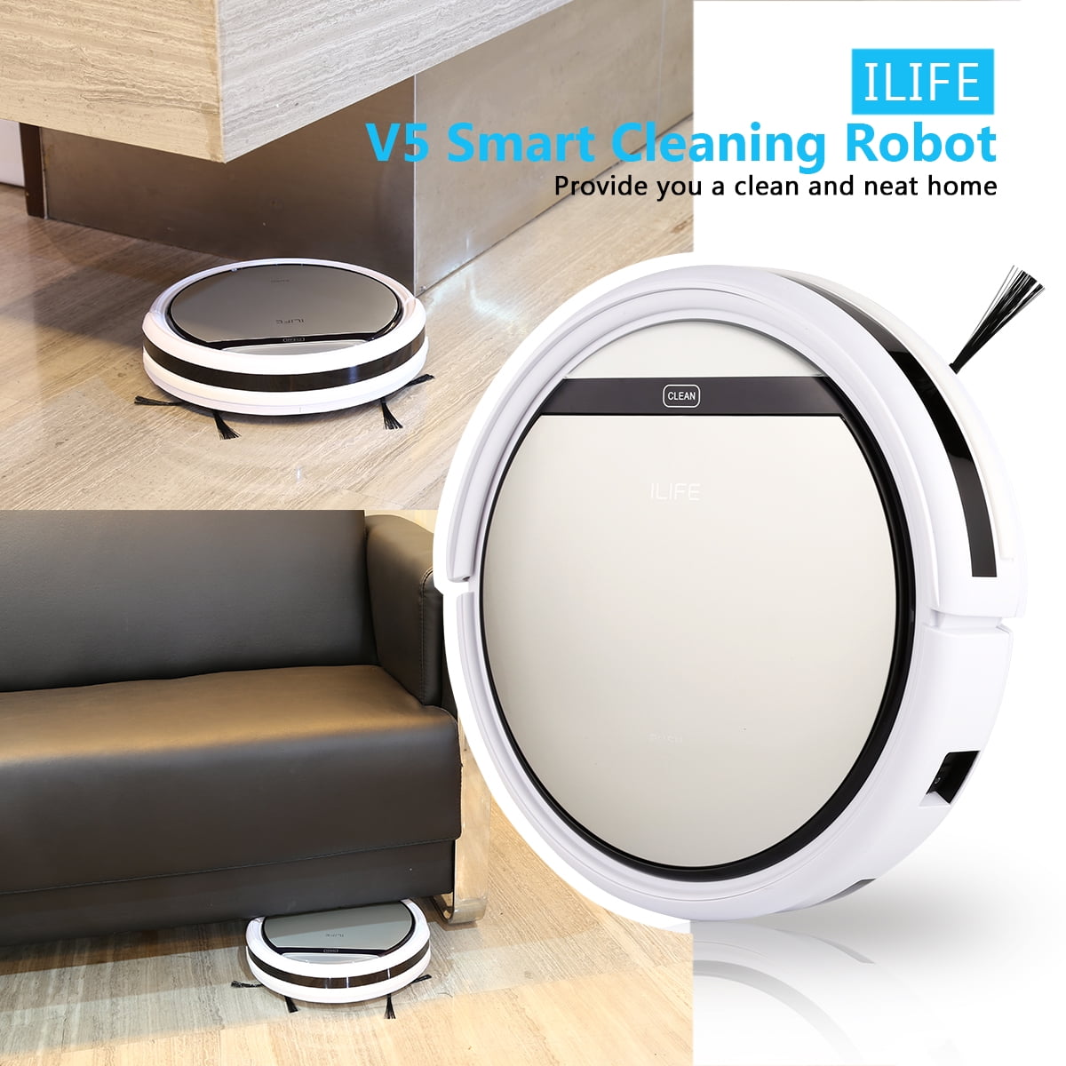 Home Smart Vacuum Cleaning Robot Sweeping Dust Anti-collision Remote Control 