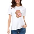 thumbnail image 2 of Playera Blanca Camiseta Unisex Estampado Capibara Donita, 2 of 4