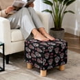 thumbnail image 4 of TSOVTHRID Rose Sugar Skull Print Stretch Ottoman Slipcover Square Folding Storage Stool Ottoman Cover Breathable Footstool Covers Slipcover Chair Covers for Living Room, 4 of 7