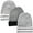 Granite Heather/Black/Heather/Heather-White Stripe/Heather/Heather-White Stripe, variant on Baby Rib Cap (Pack of 3)