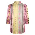 thumbnail image 7 of Endives Women's Long Sleeve Shirt Retro Floral Printed Shirt Satin Button Dwon Shirt Vacation Womens Blouse Spring Outfit Pink, 7 of 7