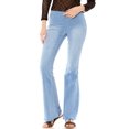 thumbnail image 2 of Insane Gene Womens Juniors Stretchy Bell Bottom Denim Jegging Pants (Light Denim, M), 2 of 4