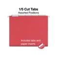Staples Hanging File Folders 5Tab Letter Size Red 25/Box (163535