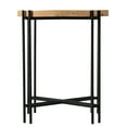 thumbnail image 4 of 21.5" Round Wood Top Side Table for Living Spaces with Eye - catching Design and Metal Legs, 4 of 6