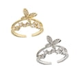 thumbnail image 3 of Womens Double Butterfly Wing Ring Electroplated Copper Minimalist Fashion Jewelry Elegant Ring Gifts for Women, 3 of 4