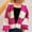 Hot Pink, variant on FDGIU Cardigan Sweaters for Women Trendy Cardigans Women's Long Sleeve V-Neck Contrast Striped Loose Casual Sweater Cardigan