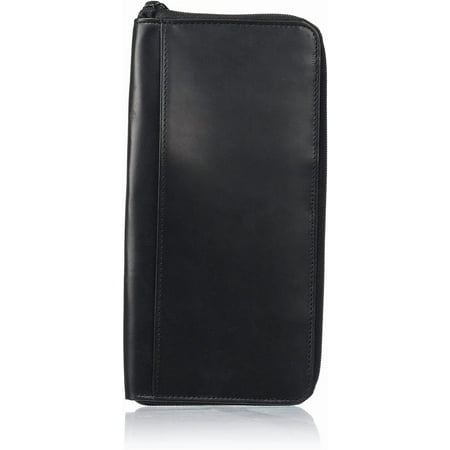 Dopp Men's Regatta Leather Zipper Passport Organizer Wallet, black, One Size