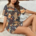 thumbnail image 4 of Sikiie Turtles and Sea Plants Womens Pajama Sets Short Sleeve Top With Pants Sleepwear 2 Piece Lounge SetXX-Large, 4 of 6