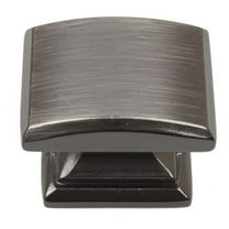 GlideRite 1-1/4 in. Domed Convex Square Cabinet Knob, Brushed Pewter