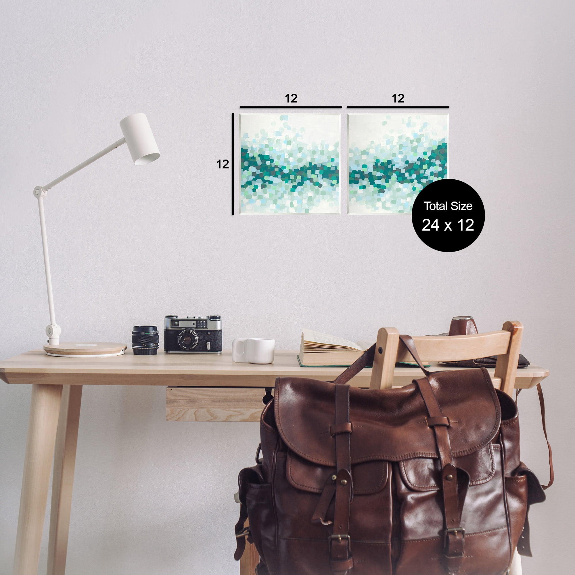 Stupell Industries Abstract Speckled Horizon Abstract Painting Unframed Art Print Wall Art, 12 x 12, Set of 2