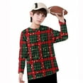 thumbnail image 6 of GigrtiJin 3-14 Years Children Christmas Shirt Plaid Printed Unisex Crew Neck Long Sleeve Blouse Trendy Casual Top, 6 of 7