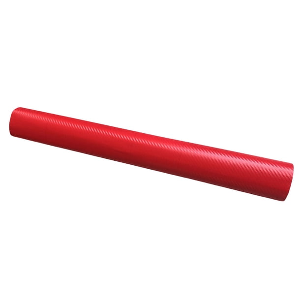 Etiquetas engomadas del coche Rollo impermeable de la película de la fibra de carbono de DIY 3D para la decoración del vehículo del auto del coche (rojo)