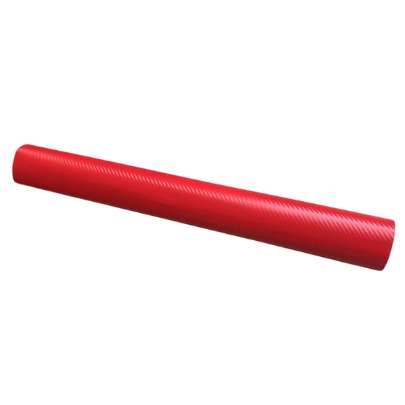 WORGEOUS Etiquetas engomadas del coche Rollo impermeable de la película de la fibra de carbono de DIY 3D para la decoración del vehículo del auto del coche (rojo)