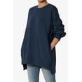 thumbnail image 3 of TheMogan Women's PLUS Crew Neck Long Sleeve Hi-Low Boyfriend Pullover Sweatshirts, 3 of 7