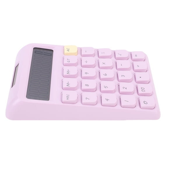 Portable Calculator, Solar Powered 12 Digit Calculator with Large Display and Mechanical Buttons for School Office Home Use, Long Lasting Wear Resist Buttons and High Sensitivity
