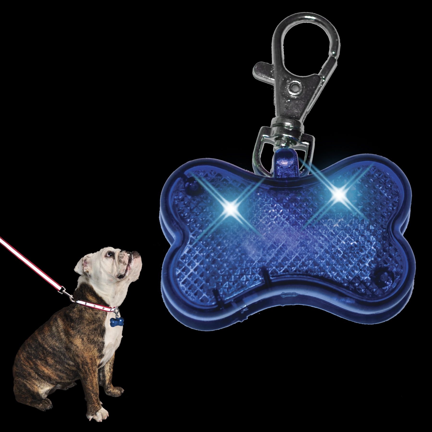 FlashingBlinkyLights LED Dog Bone Safety Light -