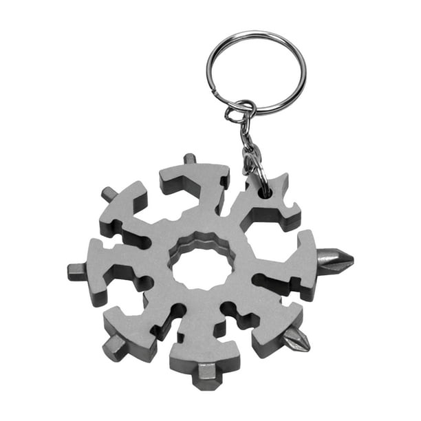 20 In 1 Snow flake Multi Tool With Keychain Snowflake Wrench Multifunction Bottle Opener Screwdriver Kit Hand DIY Tool Adventure Tool for Outdoor