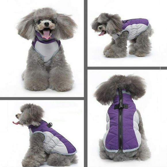 SIfdSeng Dog Clothes for Small Dogs Girl Winter Cotton Padded Dog Clothes Chest Back Zipper Jacket Pet Clothes Chest Back Traction Set Dog Shirts for Small Dogs Male Pet Clothes for Small Dogs Girl