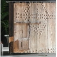 thumbnail image 3 of Ambesonne Old Doors Print Shower Curtain, Wooden Gate Closeup, 69"Wx70"L, Pale Taupe and Dark Rosewood, 3 of 4