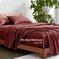 thumbnail image 4 of Bare Home Premium 1800 Collection 4-Piece Bed Sheet Set, Queen, Heathered Rose, 4 of 8