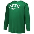 thumbnail image 2 of Men's Fanatics Kelly Green New York Jets Big & Tall Throwback Thermal Long Sleeve T-Shirt, 2 of 3