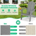 thumbnail image 6 of Topbuy 2PCS Adirondack Chair HIPS Chair w/Cup Holder Realistic Wood Grain Weather Resistant Outdoor Chair for 380 LBS Weight Capacity Light Grey, 6 of 10