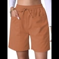 thumbnail image 4 of Pantalones Cortos Casuales Omen con Cordón Ajustable, Cintura Elástica, Cómodos, de Verano, con Bolsillos, Color Marrón, Talla XL, 4 of 10