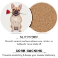 thumbnail image 5 of GZHJMY 6Pcs Round Valentines Dog in Love with Red Rose Ceramic Coasters with Cork-Backed for Coffee Drink, Cup Mat Absorbent Stone Coasters, 5 of 5