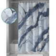 thumbnail image 3 of Marble Texture Shower Curtain Set ，Waterproof Fabric Shower Curtains Light Blue Crack Abstract Modern Shower Curtains for Bathroom,Bathroom Decor 54x"78", 3 of 6