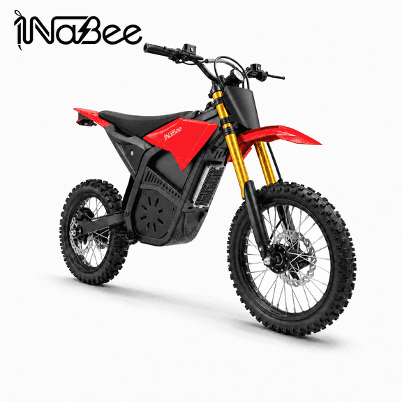 STK01 3000W Electric Dirt Bike for Adults, 30 MPH Ebike, 60V 20.8Ah Battery, 40 Mile Range, Hydraulic Disc Brakes, UL2849, Red