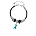 thumbnail image 2 of Delight Jewelry Silvertone Teal Ribbon Niece Celtic Knot Leather Bead Bracelet, 7"+2" Extender, 2 of 4