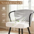 thumbnail image 5 of Daluvenix Rattan Dining Chairs Set of 2 Accent Chairs with Rattan Backrest & Teddy Fleece Fabric Cushion Black, 5 of 7
