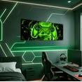thumbnail image 2 of Erosebridal Green Gamepad Paintings Wall Decor Bedroom, Black Green Wall Decor for Living Room Set, Gradient Watercolor Game Theme Living Room Decor, 2 of 5