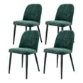 thumbnail image 2 of Dtwnek 4 Pcs Armless Dining Chair with Metal Legs, Fabric Upholstered Side Chair for Kitchen, Restaurant, Living Room, Meeting Room, Dark Green, 2 of 8