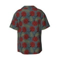thumbnail image 2 of Naloa Ladybug Men's Loose Fit Cuban Collar Short-Sleeve Shirt with Button-down and Chest Pocket for Everyday Wear Outings - 4X-Large, 2 of 7