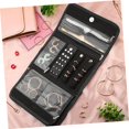 thumbnail image 5 of Storage Bags, Travel Jewelry Case Organizer, Pu Leather Small Lightweight Roll Foldable Jewelry Bag to Save You Maximum Bag Space, Which is Comfortable to Hold and Easy to Carry, Pink, 5 of 7