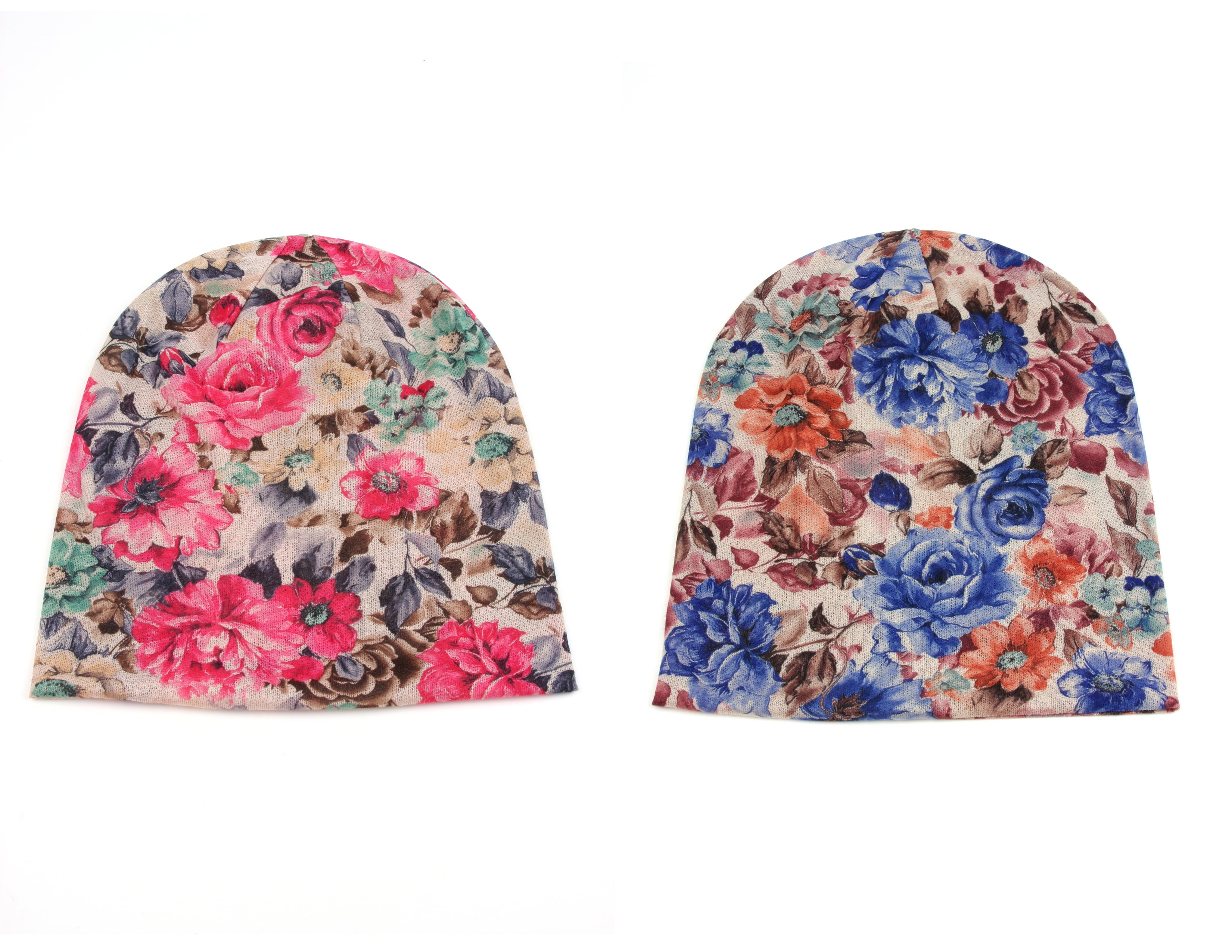 403HB Floral Beanie Jersey Soft Multicolored