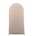 thumbnail image 2 of BalsaCircle 7 ft Nude Fitted Matte Spandex Round Top Wedding Arch Backdrop Stand Cover Party Events Decorations, 2 of 8