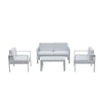 thumbnail image 6 of Pangea Home Karen 4-piece Modern Aluminum Frame Outdoor Sofa Set in White, 6 of 6
