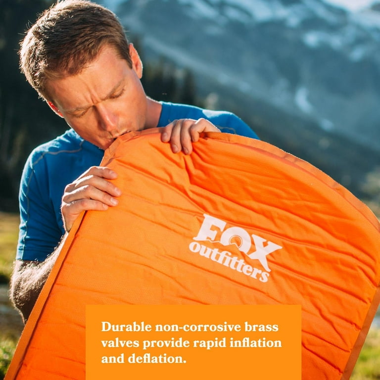 Fox Outfitters Lightweight Series Self Inflating Insulated Camp Pad Perfect Compact Foam Sleeping Mat for Camping Backpacking Hiking Hammocks Tents Apartments Guests Sleepovers Regular Walmart