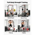 thumbnail image 2 of VEVOR Power Cage Power Rack, Multifunctional Barbell Squat Rack with Adjustable Height, Home Gym Strength Training Workout Equipment with J-Hooks & More Fitness Attachment for Bench Press Pull-Up Dips, 2 of 9