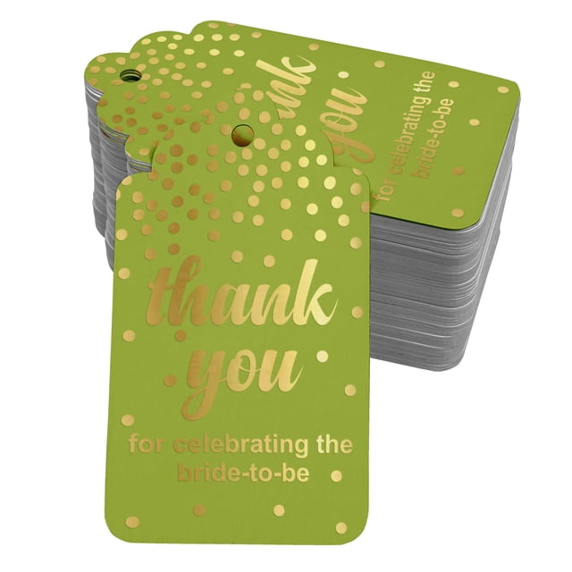 Inkdotpot Gold Foil Paper Hang Tags ThankYou For Celebrating The Bride To Be Bridal Shower Favor Tags 50 Pack
