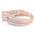 thumbnail image 4 of AFFY 14k Rose Gold over Sterling Silver Princess Cut White Cubic Zirconia Wedding Ring Set-6.5, 4 of 6