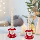 thumbnail image 4 of Santa Claus Snowman Ceramic Candle Holders Festive Romantic Candle Holders Decor Candlelight Dinner Ambiance Accessory, 4 of 6