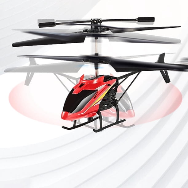 s RC con retención de altitud, estabilizador giroscópico, luz LED, avión de despegue/aterrizaje de una tecla, de control remoto rojo Baoblaze Helicóptero teledirigido
