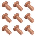 thumbnail image 1 of HUGFEGWE Flat Head Solid Copper Rivets Nuts Copper Flat Head Semi-Tubular Rivets for Household Automobile Industry Brass Tone 4x8mm 50PCS CJB91-25876, 1 of 7