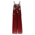 thumbnail image 4 of Women's Sleeveless Christmas Print Jumpsuit - Casual Cotton Romper, Red Size M, 4 of 7