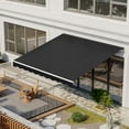 thumbnail image 2 of YYAo Patio Awnings Sun Shade Shelter, Patio Awnings, 12' x 10' Electric Awning, Retractable Awning with Remote Controller and Manual Crank Handle, Black, 2 of 11
