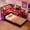 Black+Red + Twin, variant on Twin Size Gaming Daybed with Integrated Desk & LED Lights, Modern Wooden Bed Frame with 3 Storage Drawers, Built-in Charging Station & Multi-Functional Headboard Bookcase,Purple+Black