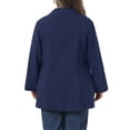 thumbnail image 3 of Agnes Orinda Women's Plus Size Blazer Notch Panel Button Casual Business Outfits Suit Jacket with Pocket 1X Navy Blue, 3 of 6